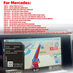 for Mercedes AMG C-Class CLA Car SD Memory Card A2189068403 V14 Full Version 2020 North America Maps GPS Garmin Navigation