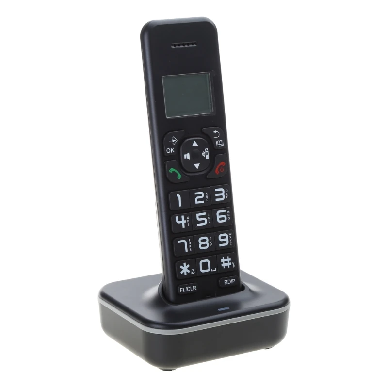 1set D1102B Fixed Landline Wireless Telephone Stylish with Multi Languages Caller Display Backlit and Number Storage