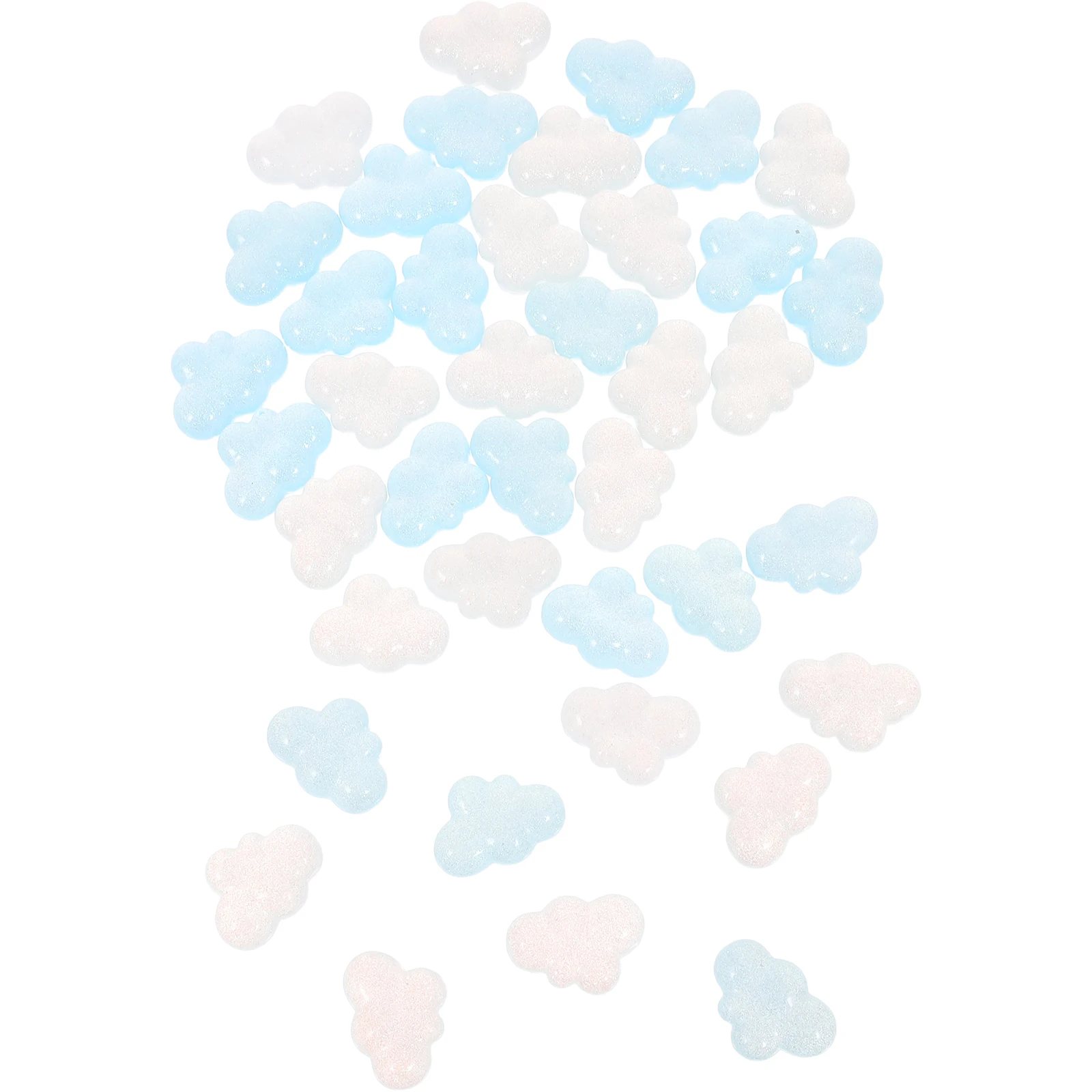 

40pcs Resin Charms Mini Cloud Ornaments Flatback Cabochons For Diy Crafts Hair Accessories Scrapbooking Embellishments Phone