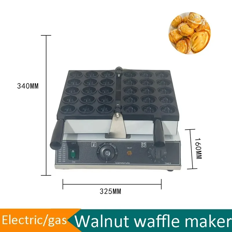 2026Commercial Electric 110V 220V Walnut Shaped Waffle Maker Restaurant Use New Arrival Walnut Cookie Dessert Making Applian