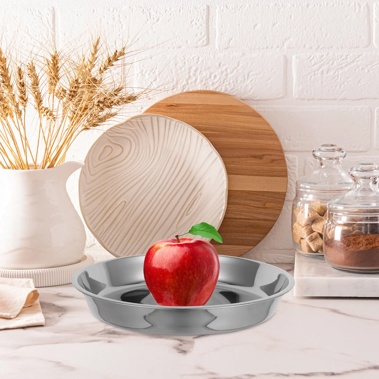 

Круглая форма для выпечки из нержавеющей стали с антипригарным покрытием, универсальная для тортов, пиццы, хлеба, пирогов. Форма для пирогов из нержавеющей стали.