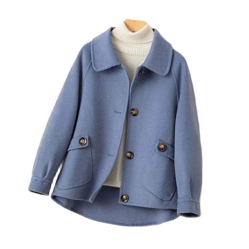 

Autumn And Winter 2024 Wool Overcoat Women's Style Woolen Coat High-End Simplicity Double Faced Velvet Female Woolen Tops