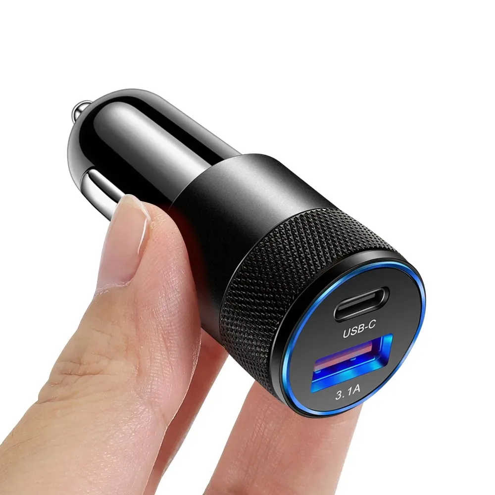 Olaf adaptor pengisi daya ponsel di mobil, adaptor pengisi daya USB Tipe C UNTUK iphone 13 12 Xiaomi Huawei Samsung USB C