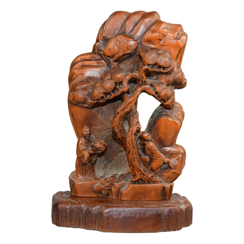Statues en bois pour la décoration de la maison, Figurine de sauge de thé sculptée, sérénité, harmonie, sagesse, paix, pleine conscience, élégance, grâce, tranquilité