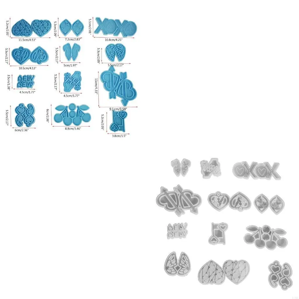 

R3MC Valentine's Day Earrings Epoxy Resin Mold Eardrop Danglers Silicone Mould DIY Crafts Jewelry Pendants Casting Tool