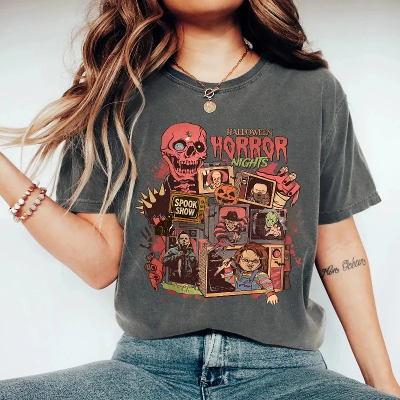 Halloween Horror Nights Horror-Charaktere Shirt Universal Studios Gruselfilm-Shirt Halloween-Shirt Geschenk für Sie und Ihn – Detail 4
