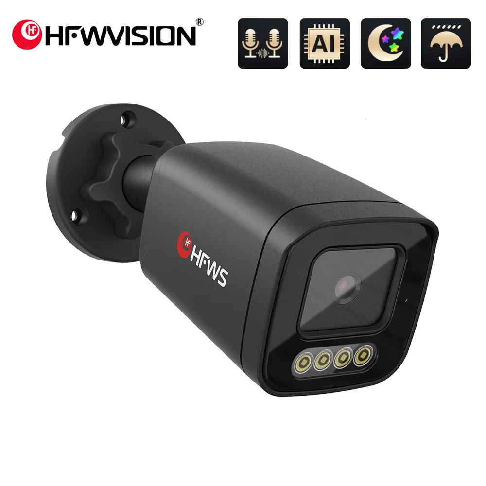 HFWVISION 4K Ultra Clear Full Color Night Vision 8MP IP Poe Cameras Vedio Surveillance Camera Security Protection Outdoor Cctv