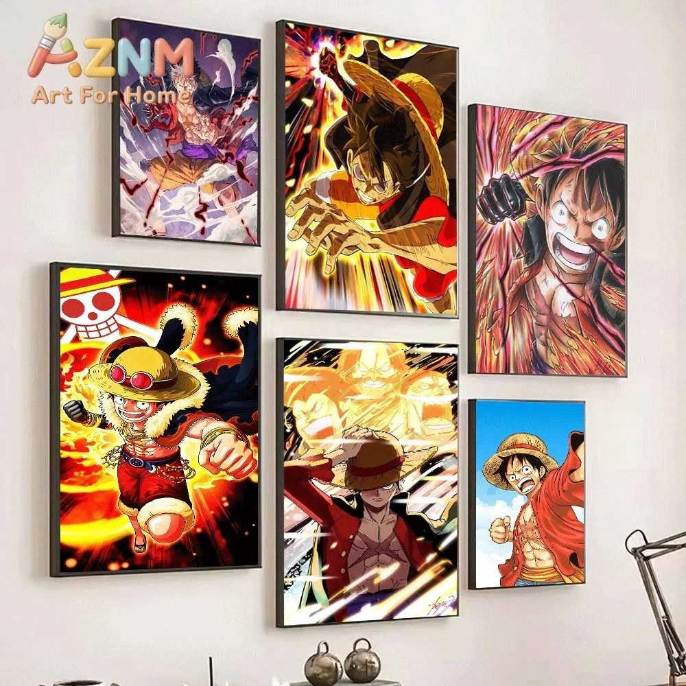 One Piece Anime Canvas Wall Art No Frame Monkey D Luffy Gear 5 Haki Manga Print Painting Bedroom Living Room Home Wall Decor P
