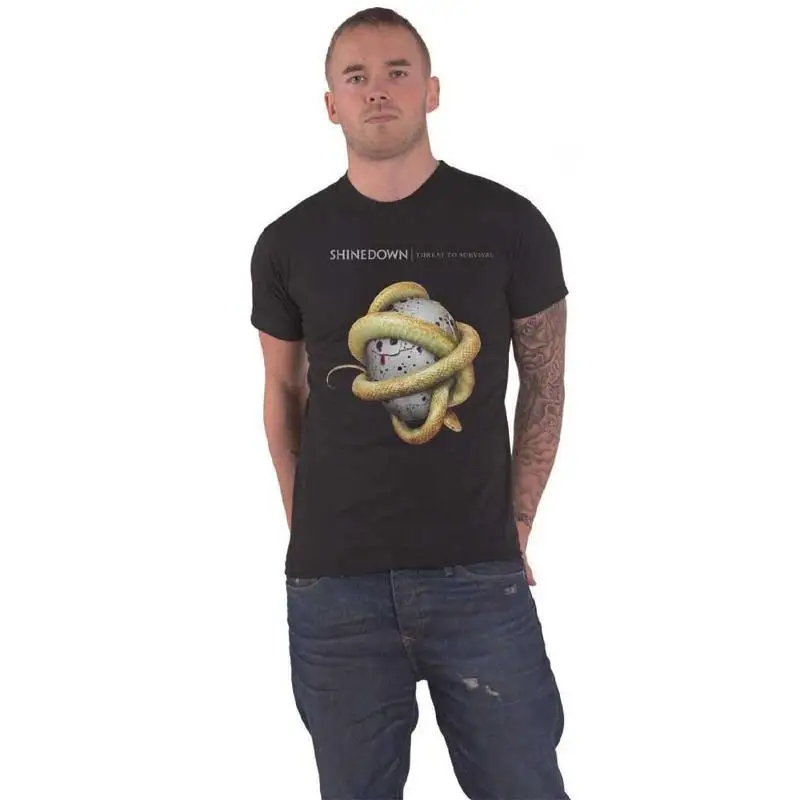 Shinedown T Shirt Clean Threat Band Logo New Official Mens Black