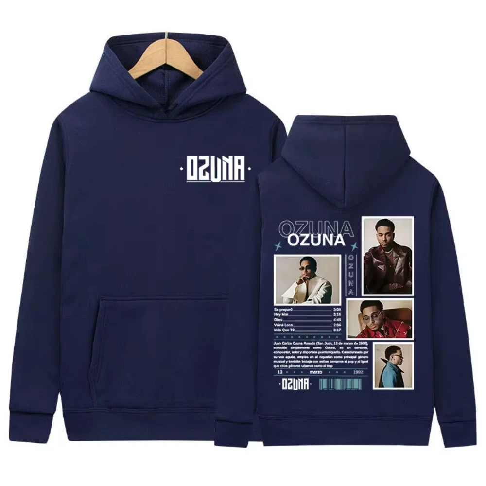 مغني الراب Ozuna جولة ألبوم جديد ميرش هودي الرجال الملابس موضة البوب الموسيقى بلوزات الهيب هوب القوطية طويلة الأكمام هوديي الشارع الشهير #3