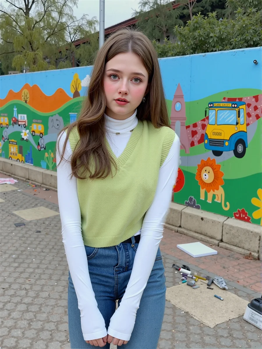 

Women'S Sweater Vests Dames Autumn All-Match Plaid Checkered Sleeveless Button-Up Casual Simple Elegant Fashion Ladies Female