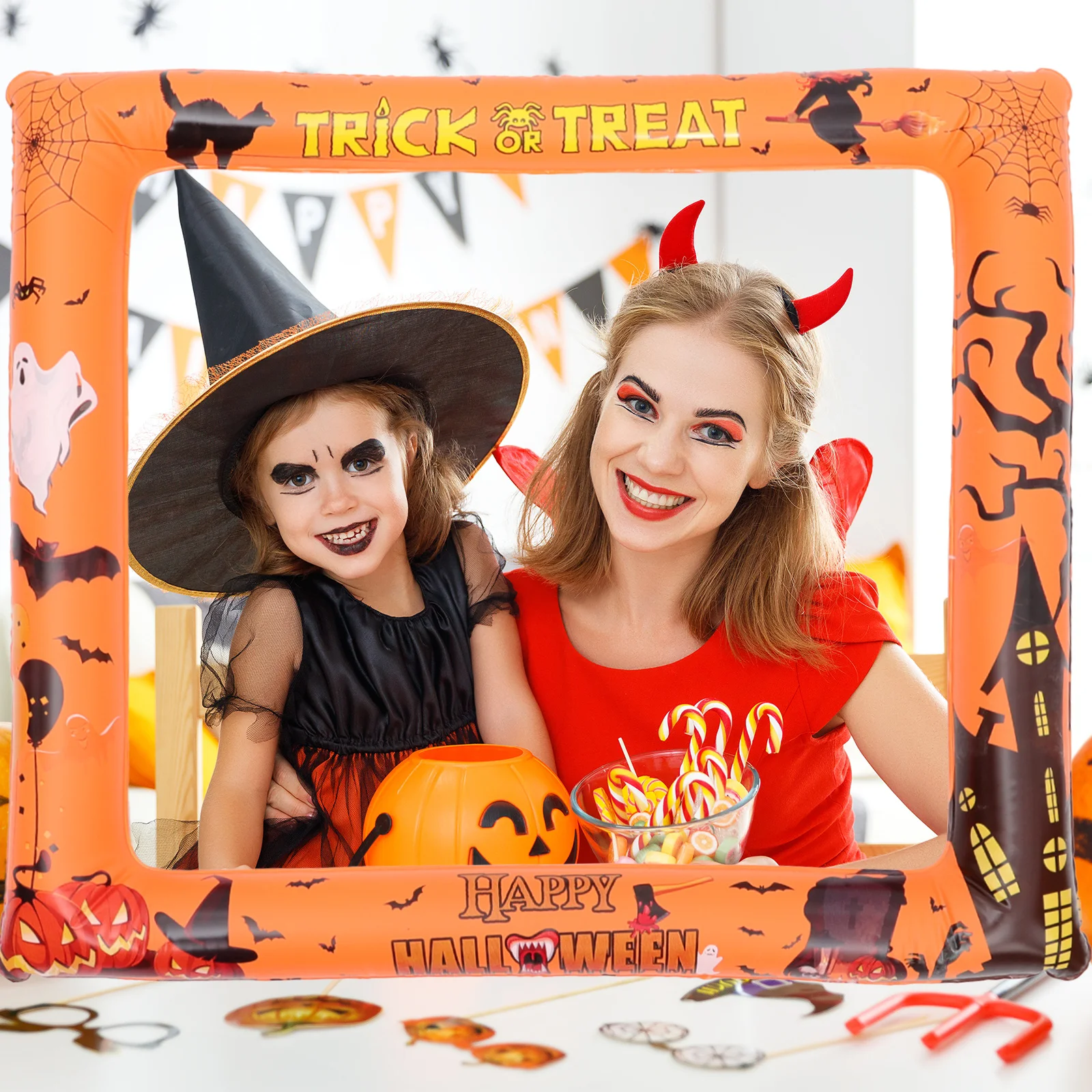 Ordinary Summer Halloween Inflatable Photo Frame Baby Frames Blow up Booth Plastic