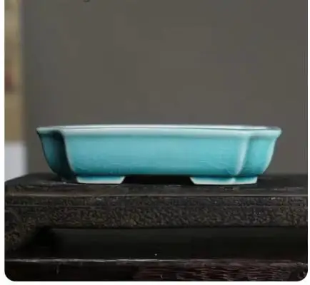 Household Retro Purple Sand Flower Pot Ceramic Bonsai Pot Square Small Pot Chinese Style Yixing Succulent Potted Flower Pot 1PCS