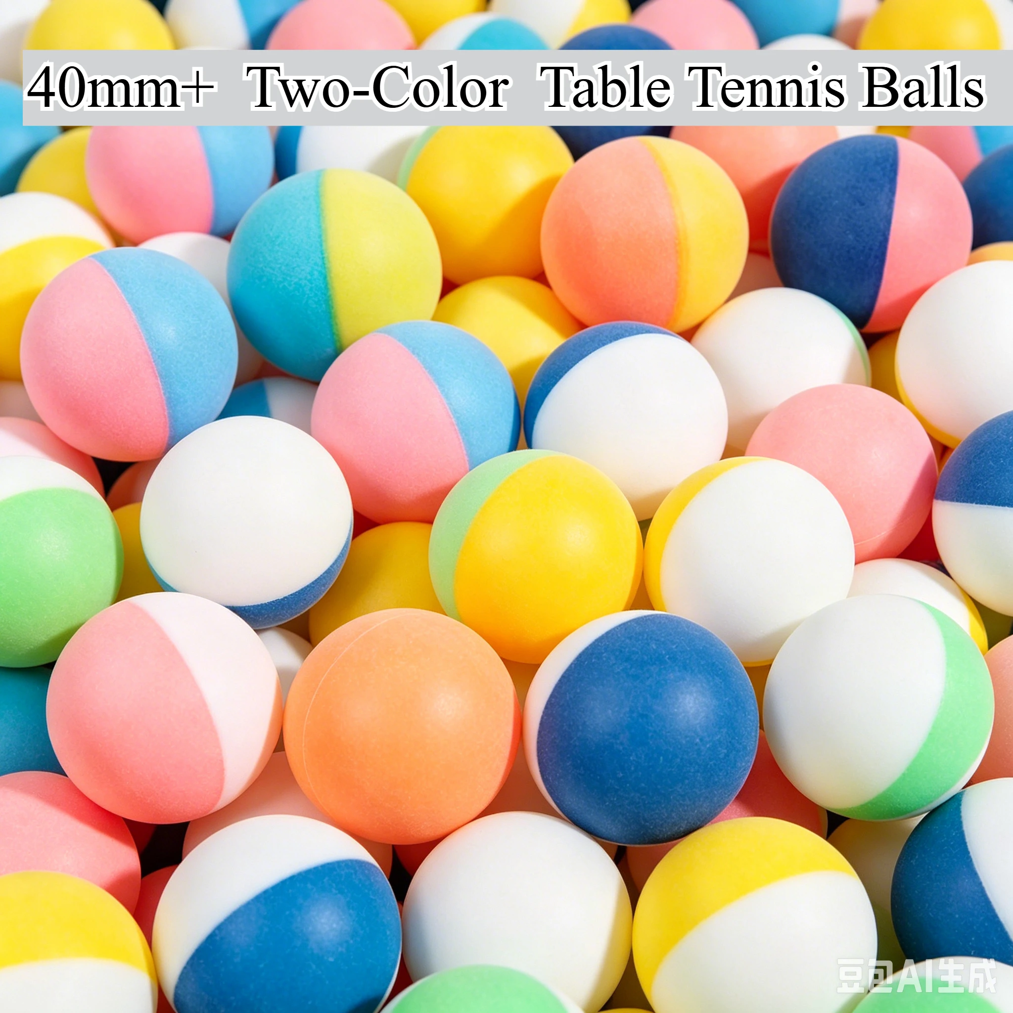 40mm+ Two-Color Table Tennis Balls New ABS Material Multicolor Durable Ping Pong Balls Track The Ball Easily for Training Balls