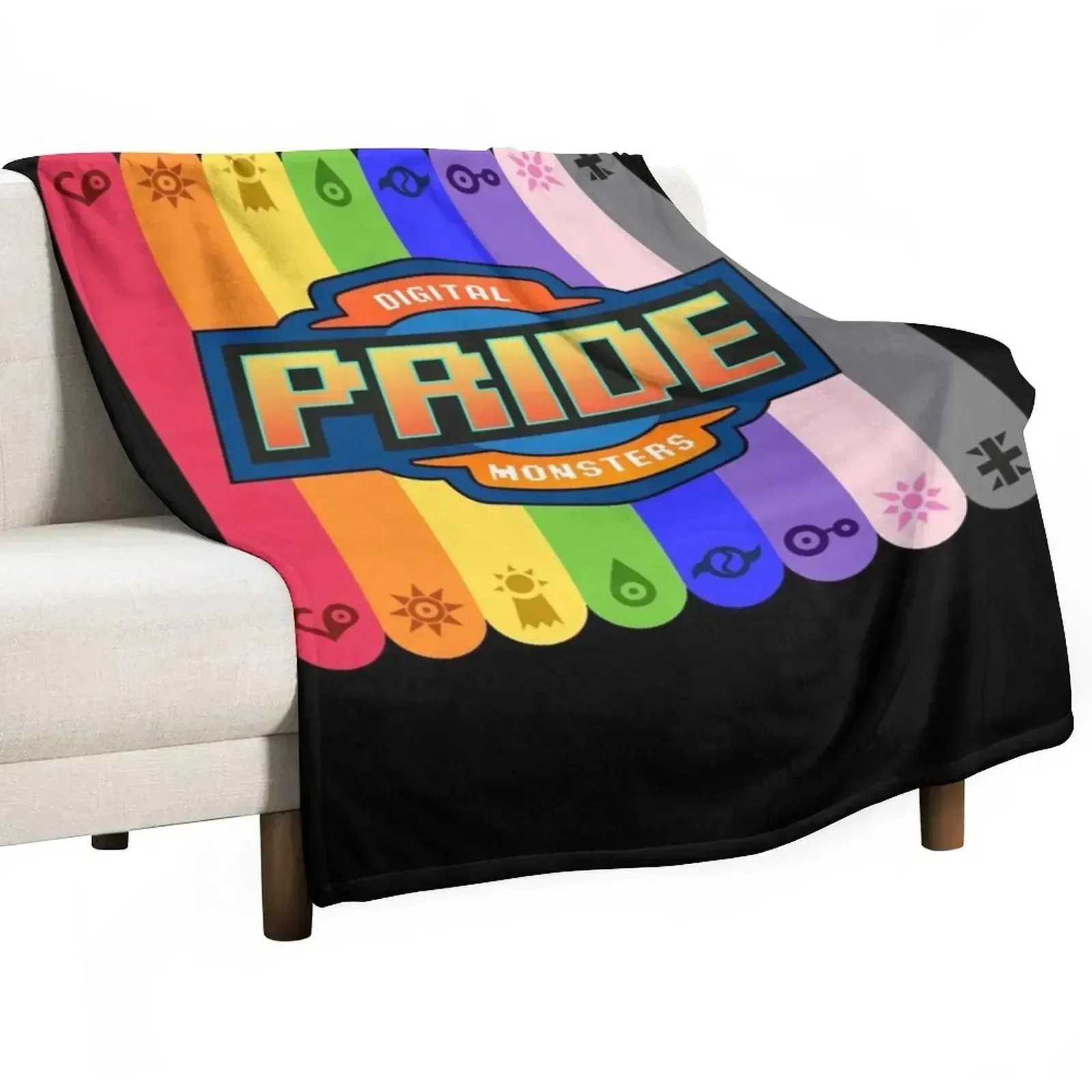 Digimon Pride Throw Blanket Nap Decorative Throw Bed linens Blankets