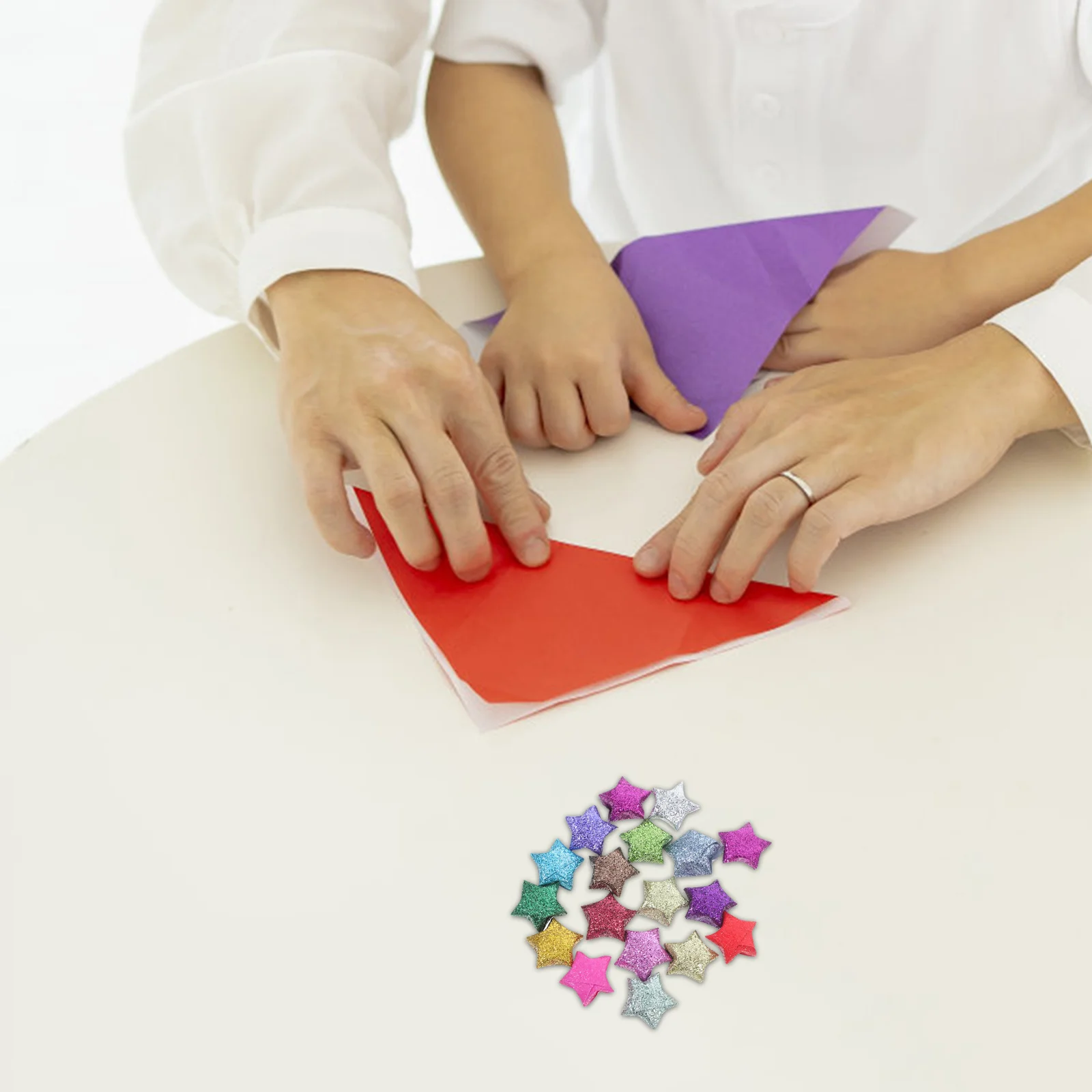 

360Pcs Origami Star Paper Strips Glitter DIY Crafts Shiny Handmade Stars Kids Handicrafts Decorative Art Supplies