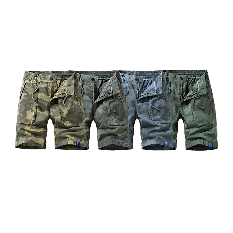 New Summer Men Cotton Cargo Camouflage Shorts abbigliamento uomo Casual Breeche Bermuda Beach Jogger Shorts maschio Hot Dropshipping