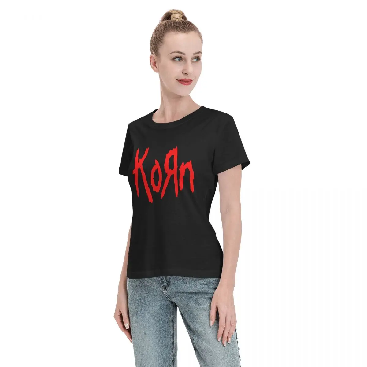 Camiseta Music Rock Korn Band para mujer, ropa de calle con cuello redondo, camisetas de manga corta para mujer, ropa de verano, Tops