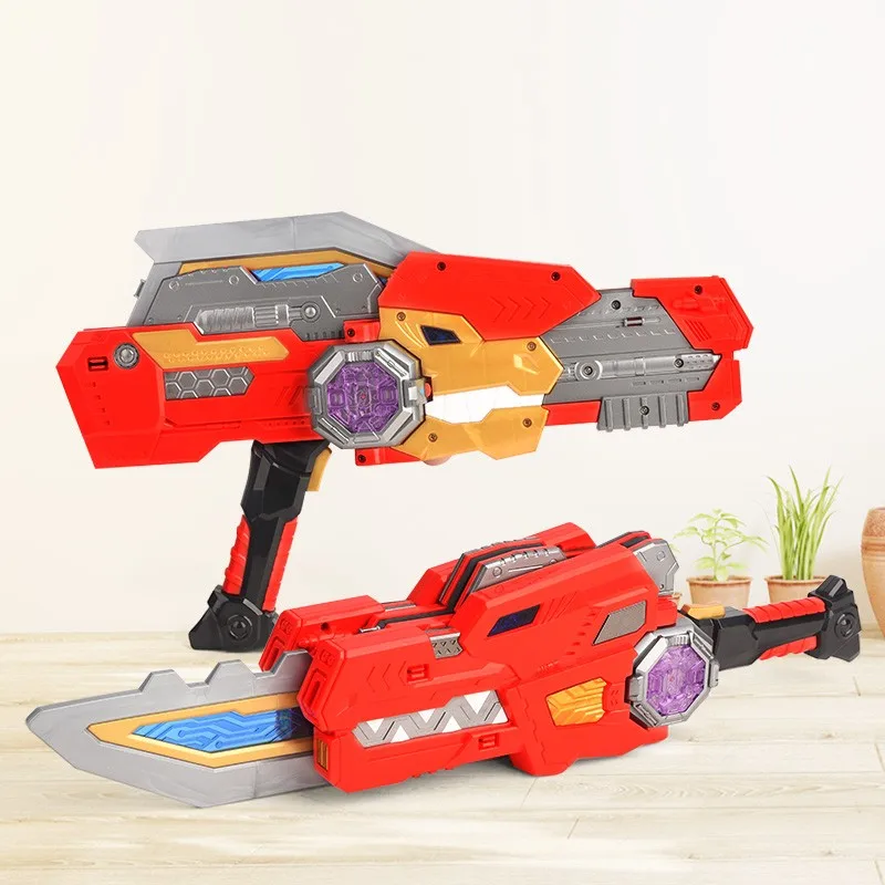 Zwei Modus Mini Kraft Transformation Schwert Spielzeug mit Sound und Licht Action-figuren MiniForce X Verformung Waffe Gun Spielzeug