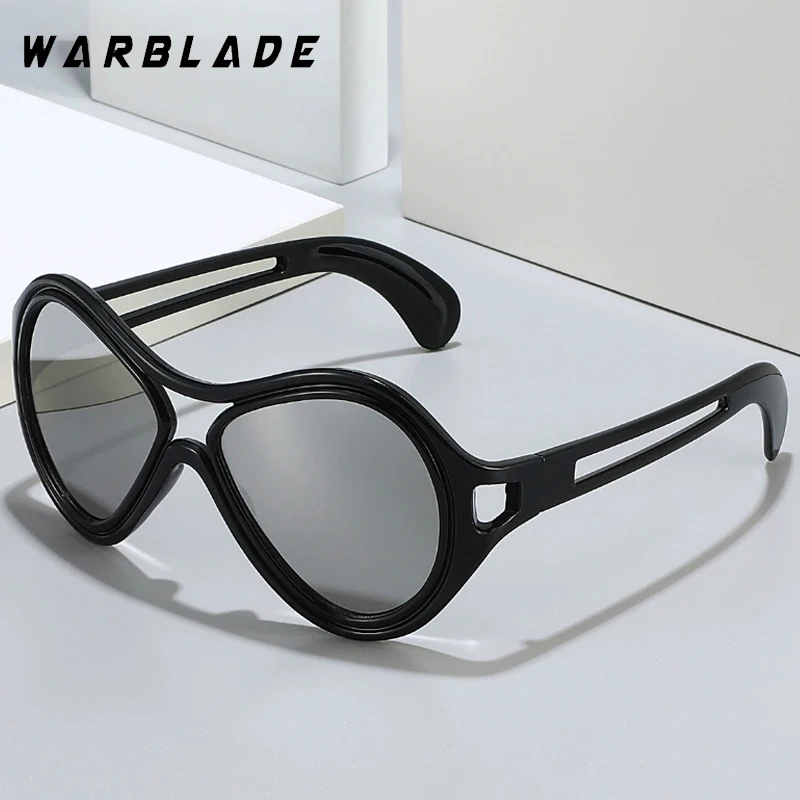 

Y2K Fashion Design Oversized Oval Frame Women's Sunglasses Punk Luxury Design Hollow Out Men Sunglass Drive Travel Eyewear UV400