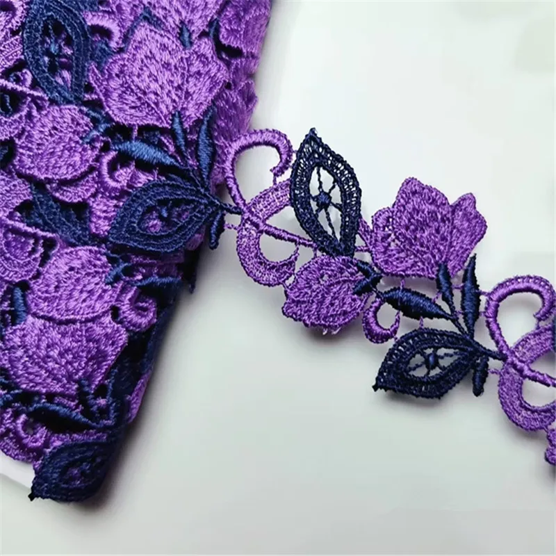 

10-15Yards 3.5cm Wide Shiny Purple Flower Venise Diy Venice Lace Clothing Accessories Of Various Garment,Bra.Underwear