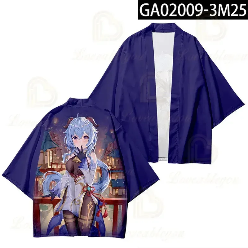 2025 11 Genshin Impact Zhongli Keqing Klee ثلاثية الأبعاد الطباعة الرقمية كيمونو عباءة منامة سترة للكبار الأطفال ملابس الصيف