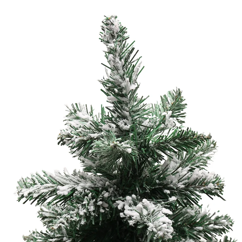 

-A81I Desktop Christmas Tree Snow Flocking Artificial Christmas Tree Mini Christmas Tree With Lamp & Wooden Base
