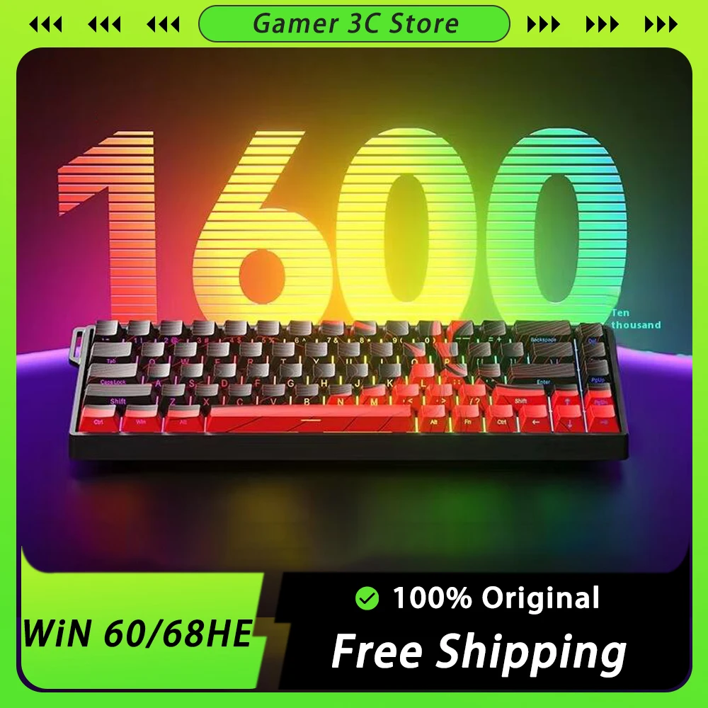 AULA WiN 60/68HE Wired 8KHz Magnetic Switch Mechanical Keyboard Gamer Keyboard Polling Rate RT0.02 SOCD Valorant Keyboard Custom