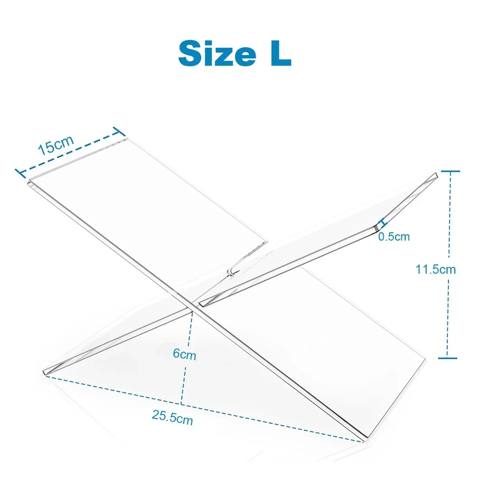 Acrylic Book Holder X-Shaped Display Stand for Cookbook Recipe Menu Magazines Storybook Ball Display Rack Opening Reading Books