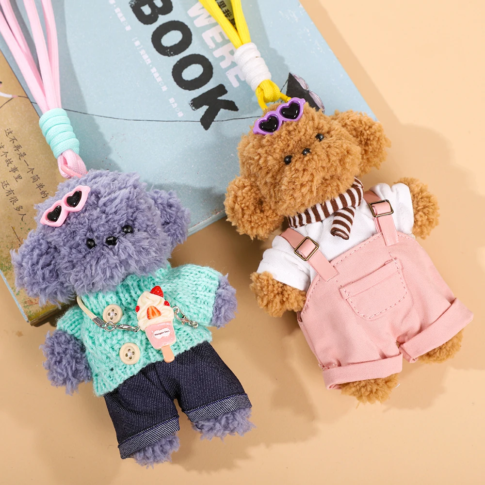 

Handmade Chenille Stem Puppy Dog Keychain Value Bundle 2/4/6 Pack Twist Doll Plush Toy Set Cute Backpack Charm Desk Decor Stre