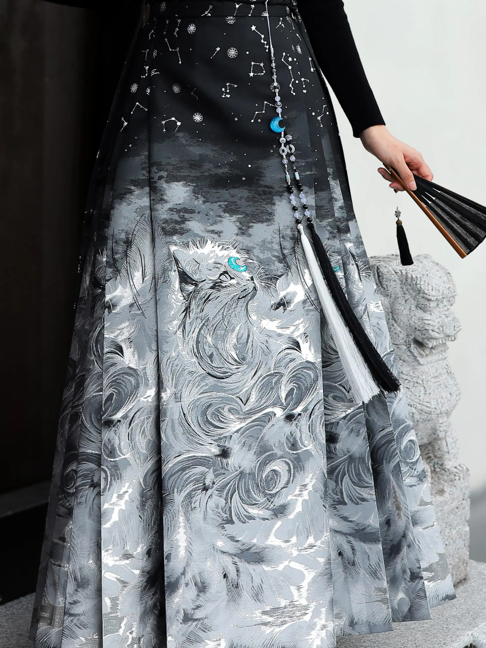 

Осень-зима, новая юбка Sle Heavy Work Ma Face, женская юбка для взрослых Ming Dynas, новая китайская национальная юбка Hanfu, расширенная юбка...