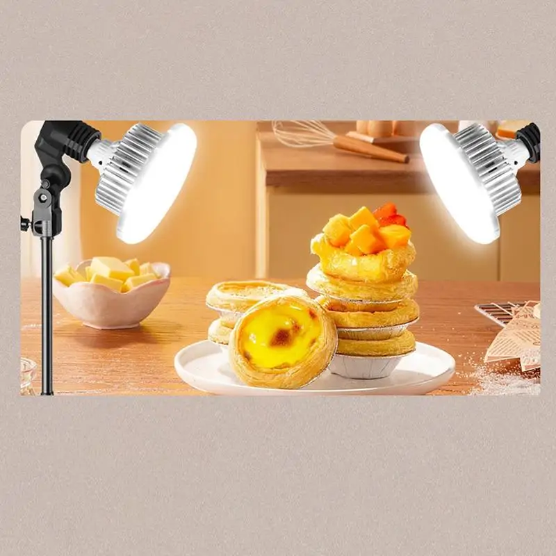 Lâmpada LED para Fotografia com Montagem E27, Ajustável de 3000K a 6500K com Controle Remoto para Iluminação de Estúdio e Espaços DIY