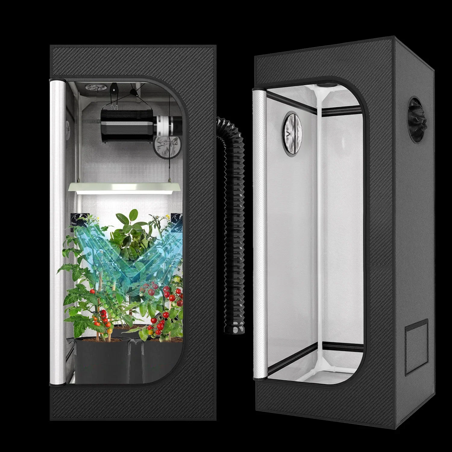 Waterproof Greenhouse Room Box Plant Growing Fabric High Reflective Indoor Grow Tent Complete Kit System With Fan