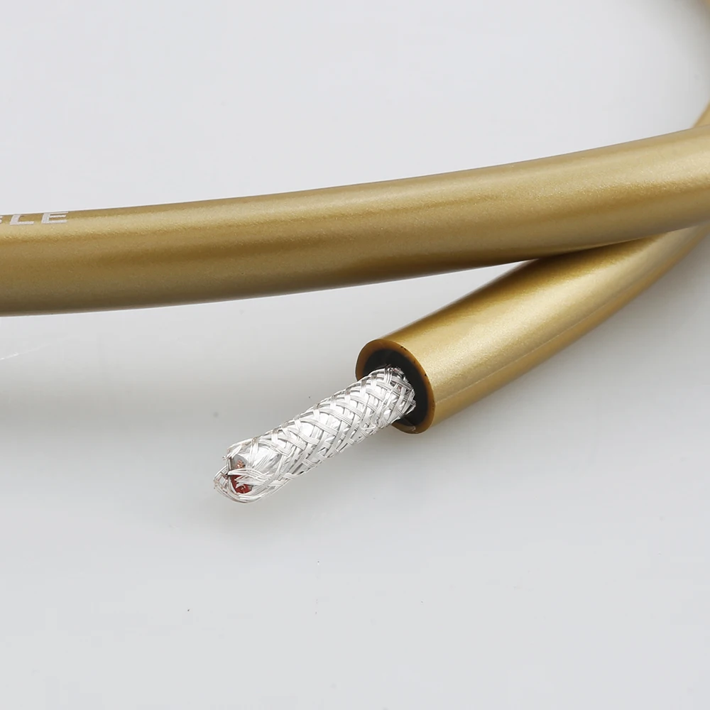 Neues Audiocrast A70 versilbertes Kabel Goldend 5C Audiokabel Hohe Qualität für DAC-Vorverstärker RCA-Verbindungskabel – Detail 2