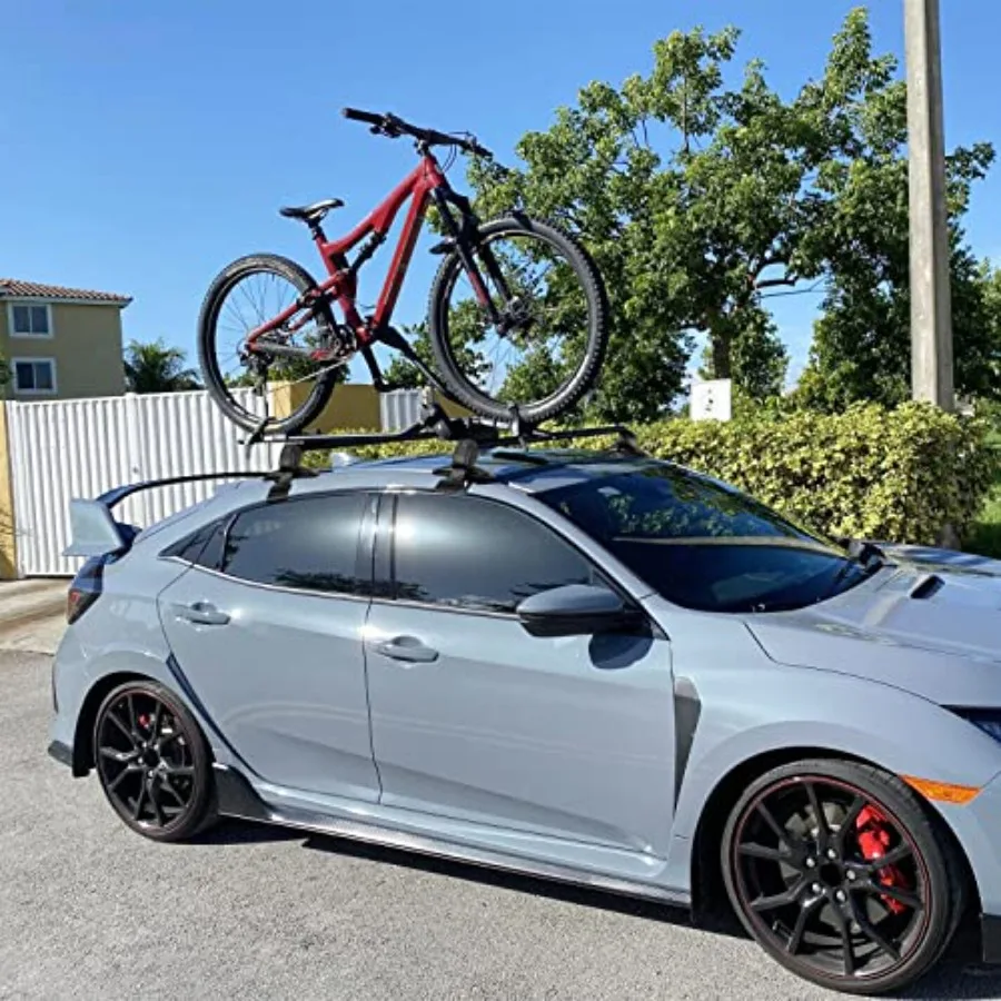 Adjustable Car Roof Rack Cross Bars for Bike/Kayak/Cargo/Luggage Heavy-Duty Aluminum, Black, Anti-Theft Lock, Fits Rain Gutter