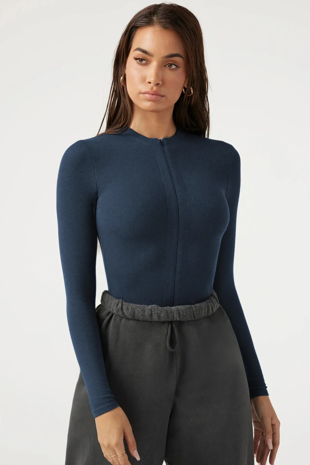 2025 Herbst Winter Neue Damen-Overalls Eng anliegender Strick-Overall mit Reißverschluss-Oberteil Y2k-Damenbekleidung – Detail 9