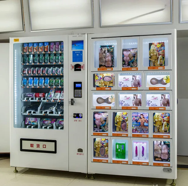 Unmanned Custom Vending Machines Combo Vending Machine Half Drinks Half Adult Products