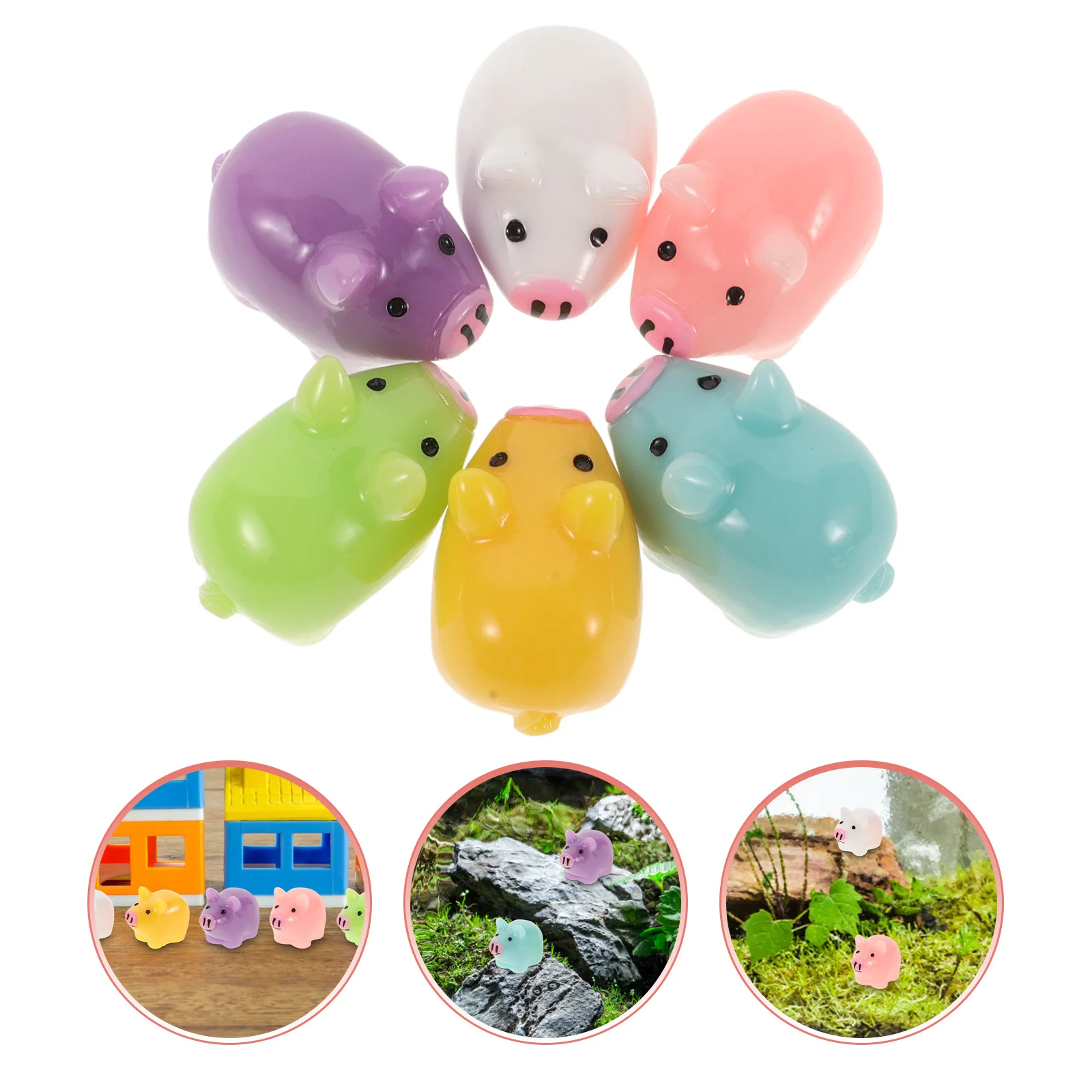 

30pcs Miniature Pig Decoration Resin Small Piggy Statue For Desktop Tabletop Garden Tiny Statues Pig Figurines Landscape