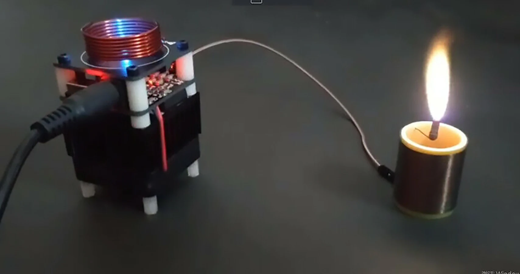 

Tesla coil hfsstc electronic candle high frequency plasma flame demo diy