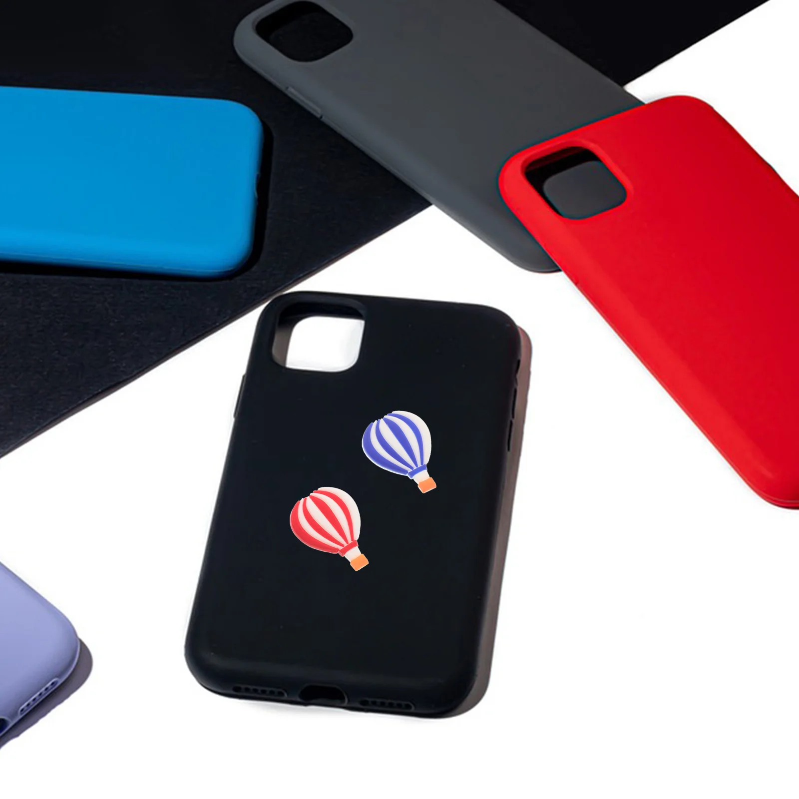 20Pcs Hot Air Balloon DIY Phone Case Embellishments Plastic Decorations for Craft Making Accessories Lightweight Portable Craft