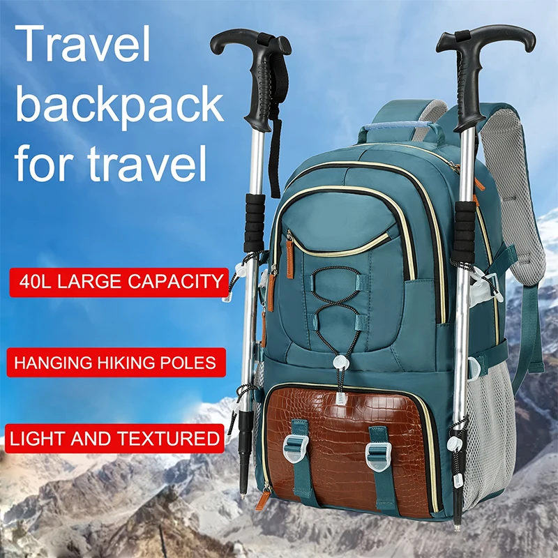 大容量トラベルバックパック、40lキャンプバックパック、ハイキングバックパック、173インチノートパソコンバックパック、軽量男女兼用バックパック