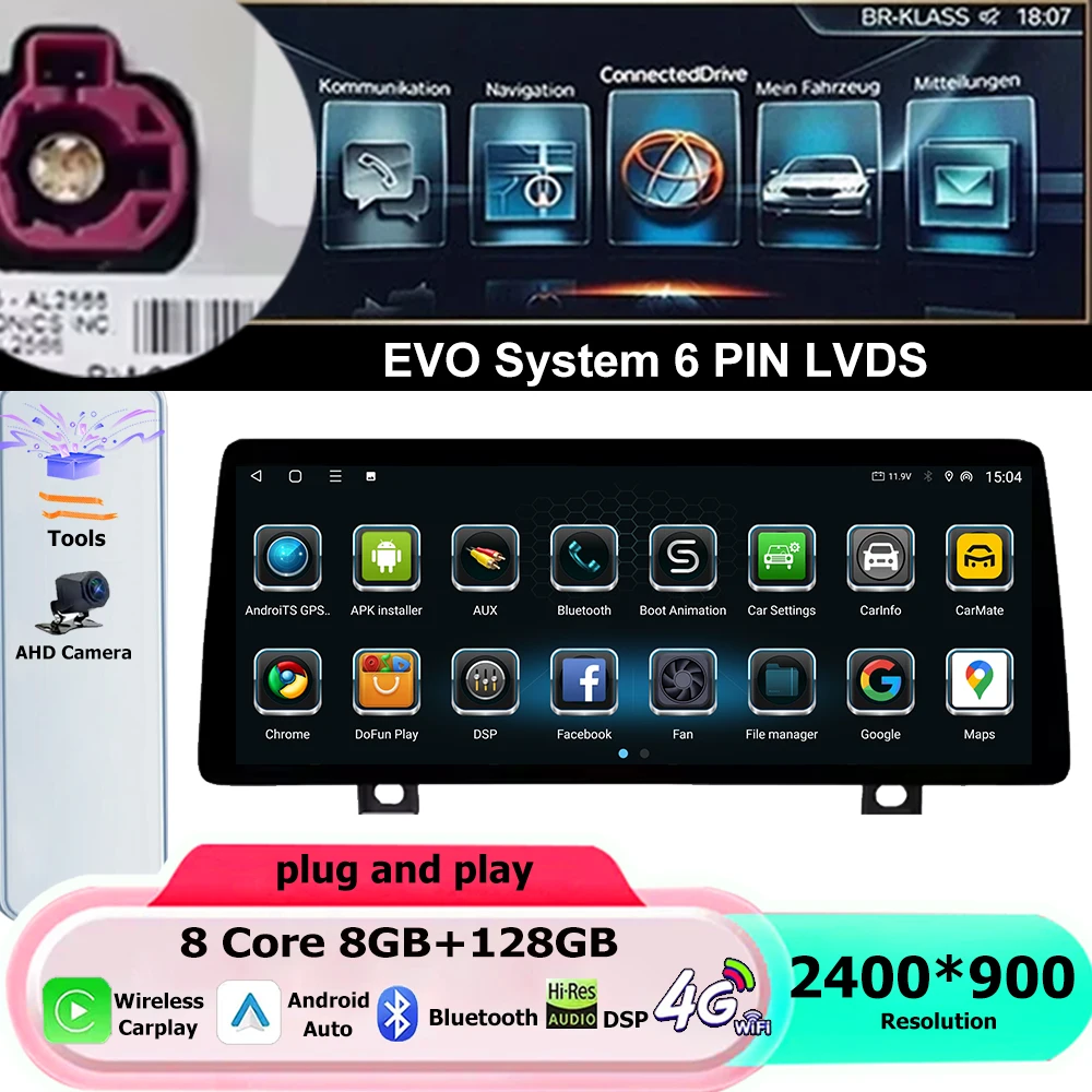 Android 16 voor BMW 2 Serie F45 F46 2014 - 2018 NBT EVO Systeem Auto Video Multimedia PlayerGPS navigatie Bluetooth Auto Gereedschap