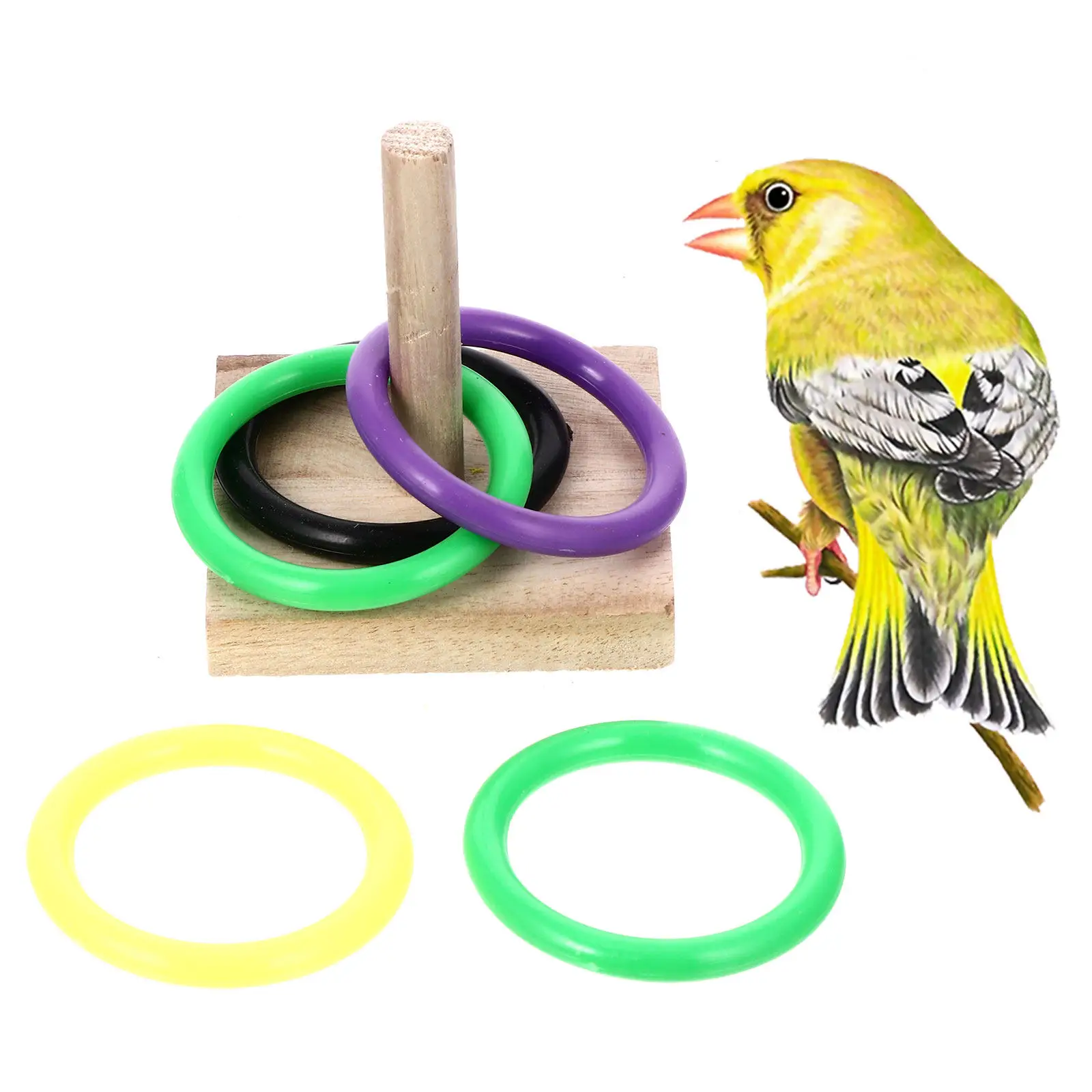 Bird Training Educational Basketball Stacking Ring Skateboard Parrot Intelligence Foraging Biting Indoor Activity Set