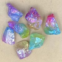 1PC Natural Electroplate Colorful Irregular Crystal Rough Stone Raw Geode Quartz Color Fengshui Home Decoration Ornaments