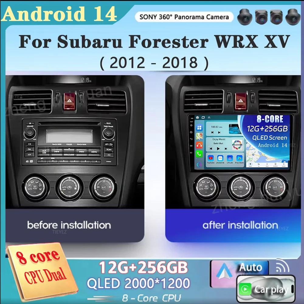 

Android 14 For Subaru Forester WRX XV 2012 - 2018 2K QLED Android Car Radio Multimedia Video Player stereo CarPlay Dsp Head Unit