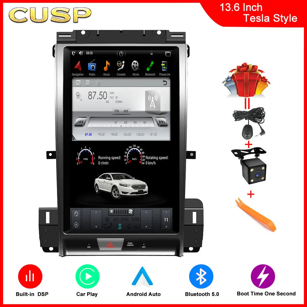 

Автомагнитола CUSP на Android, 13,6 дюйма, GPS, для Ford Taurus 2012-2016