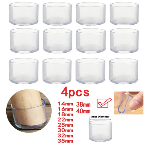 4pcs 14-40mm 보호 의자 다리 캡 고무 라운드 바닥 테이블 발 먼지 커버 양말 튜브 플러그 가구 레벨링 발