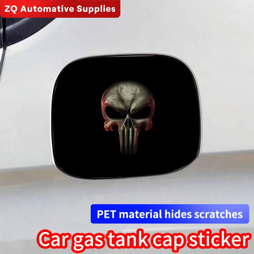 Punisher Skull Car Stickers Car Fuel Tank Cap Sticker Decoration Trim Cover Waterproof Sunscreen Vinyl Decal Accessories