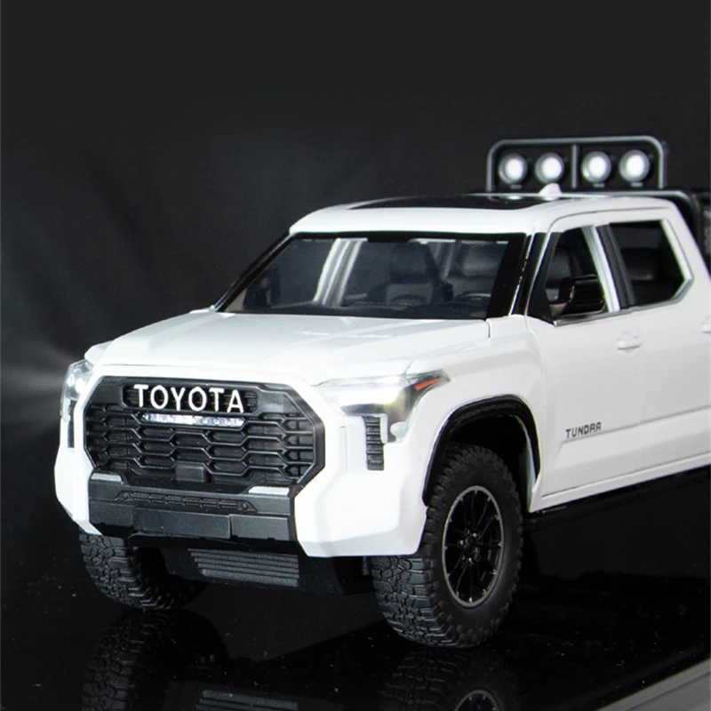 1/22 Tundra Alloy Pickup Car Model Diecast & Toy Metal Off-Road Vehicles Car Model Sound and Light Simulation Childrens Toy Gift