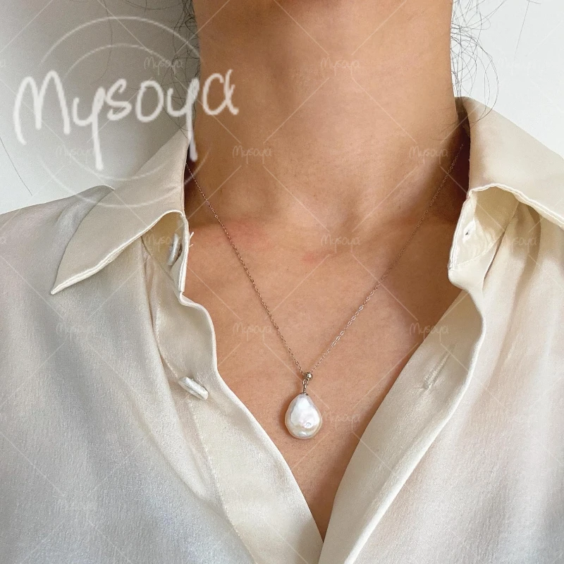 

MYSOYA 10-13mm Baroque Pearl Pendant Necklace for Birthday/Anniversary/Wedding/Mother's Day/Father's Day Gift A0746